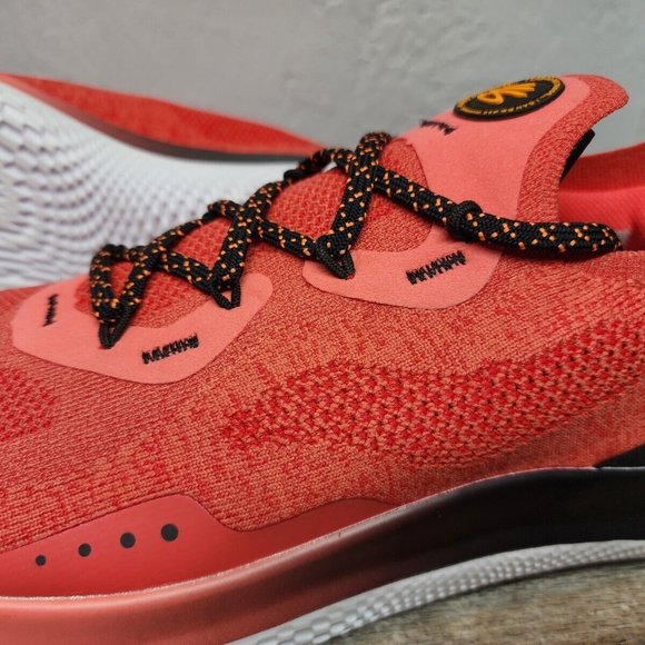 Under Armour Curry Flow Go Running Shoes Coral Red Black 3023814-604 Siz… - Picture 8 of 13